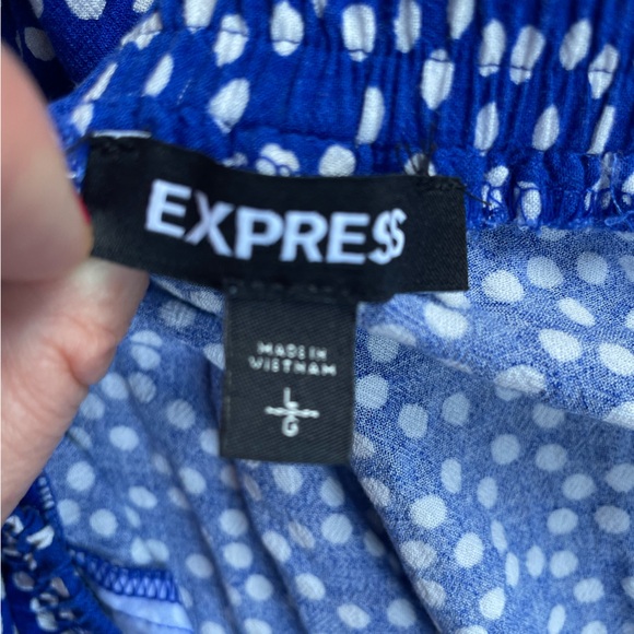 Express Blue & White Polka Dot Romper Sz M/L - Picture 5 of 6